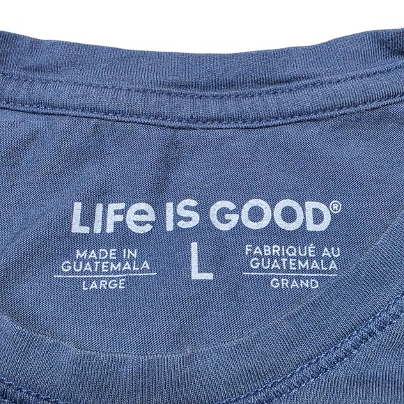 Life Is Good Women's Blue Crew Neck Short Sleeve Graphic T Shirt Size Large - Picture 3 of 7